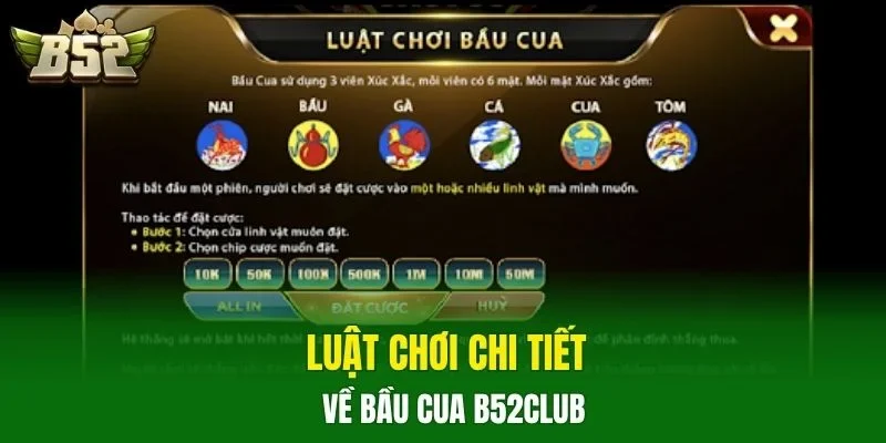 Luật chơi chi tiết về bầu cua B52CLUB