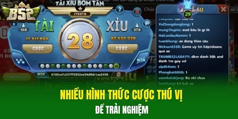 Nhiều hình thức cược thú vị để trải nghiệm