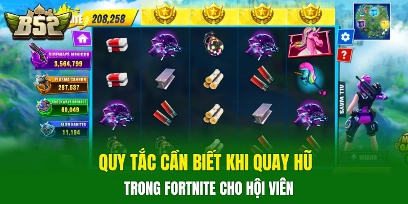 Quy tắc cần biết khi quay hũ trong Fortnite cho hội viên